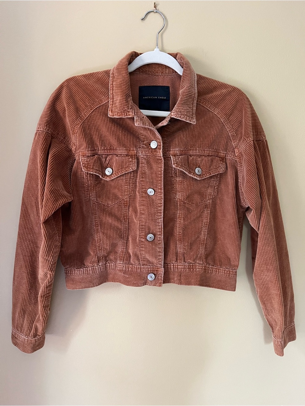 American Eagle Outfitters Rust Corduroy Cropped Jacket